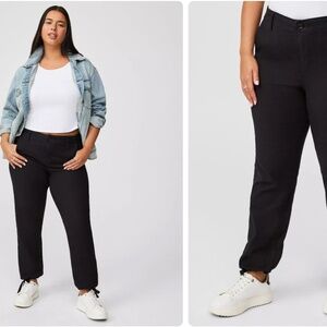 High Rise Utility Relaxed Twill Jogger Torrid Black 14